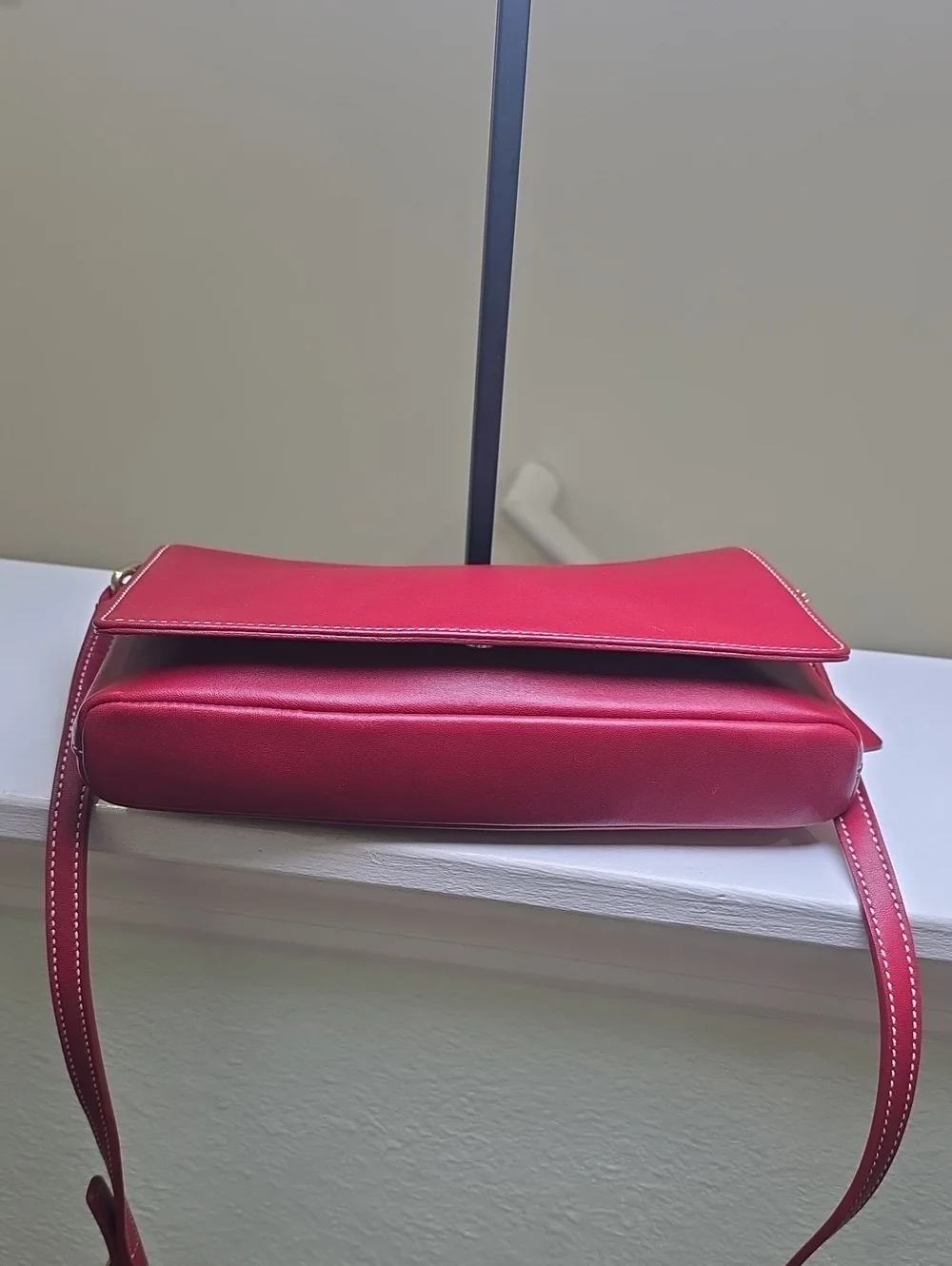 COACH 9599 Vintage Red Leather Legacy West Demi Flap Crossbody EUC